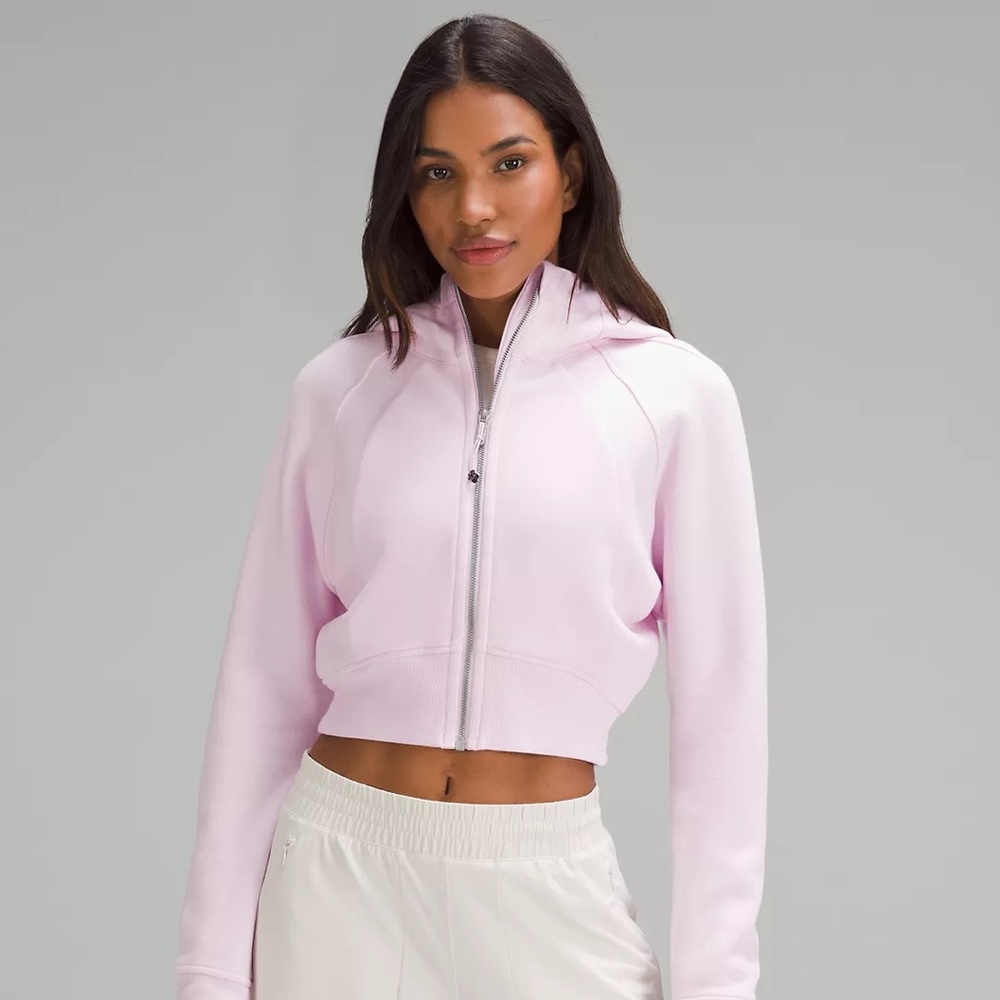 NWOT Lululemon Scuba Full-Zip Cropped Hoodie meadowsweet pink